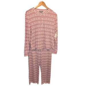 Loft Sleep Two Piece Henley Pajama Set Size Large